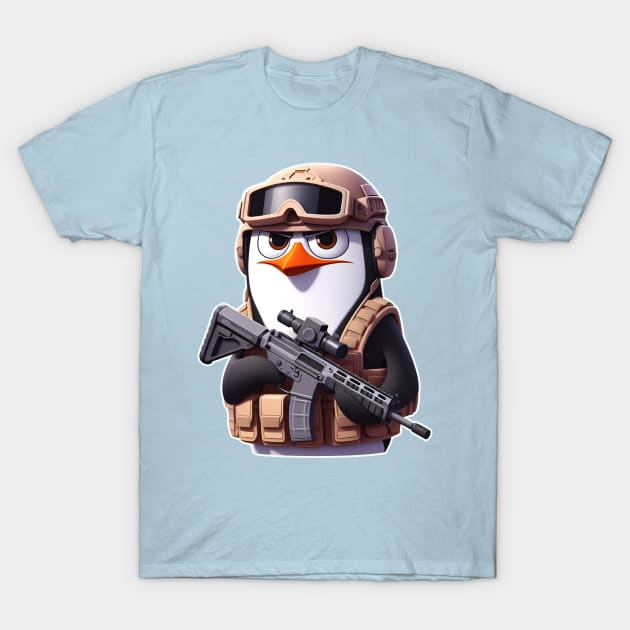 Tactical penguin T-Shirt by Rawlifegraphic